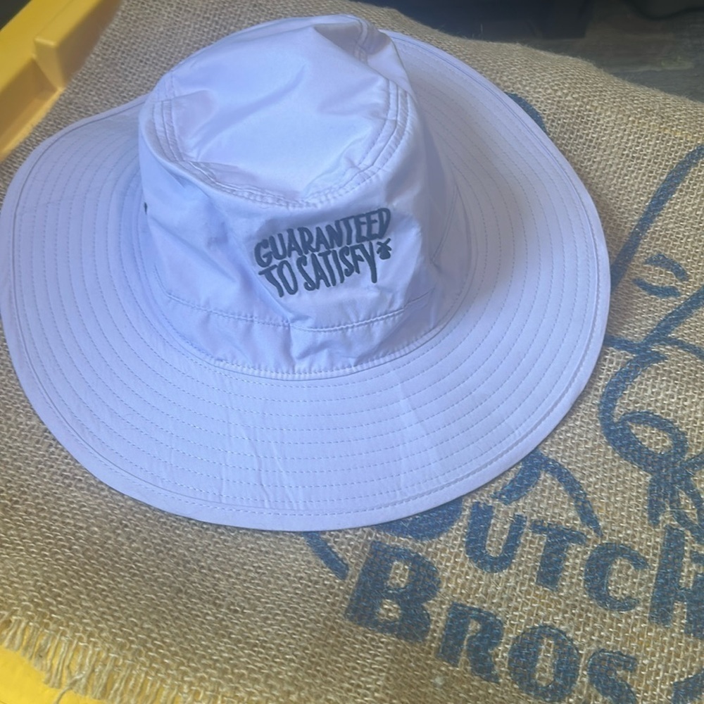 ✌️Dutch Bros Coffee Purple Summer Sun Bucket Hat "GUARANTEED TO SATISFY"